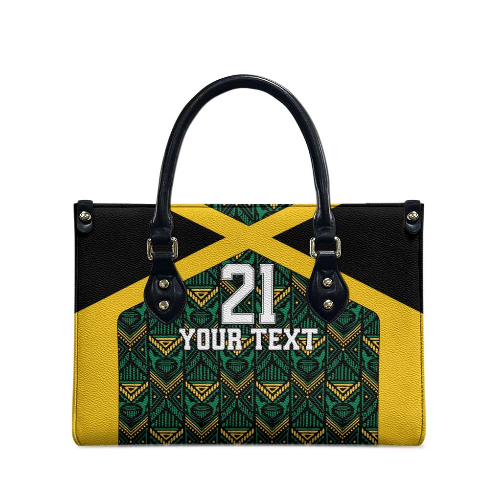 Afro-Jamaicans Football Custom Leather Bag Black Ethnic Motifs