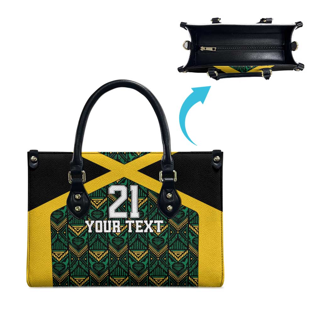 Afro-Jamaicans Football Custom Leather Bag Black Ethnic Motifs