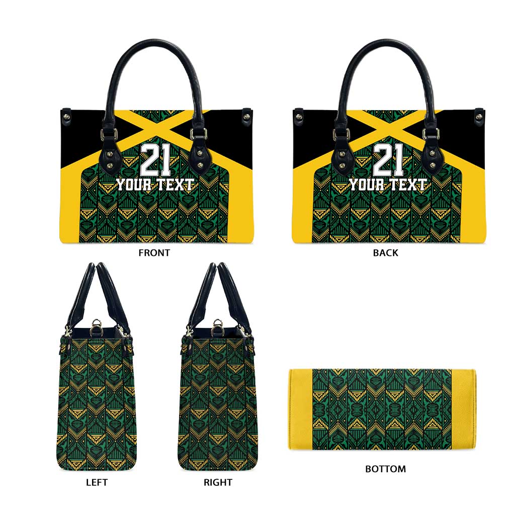 Afro-Jamaicans Football Custom Leather Bag Black Ethnic Motifs