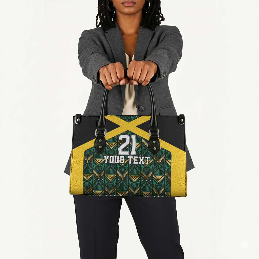 Afro-Jamaicans Football Custom Leather Bag Black Ethnic Motifs