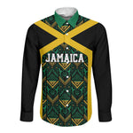 Afro-Jamaicans Football Custom Long Sleeve Button Shirt Black Ethnic Motifs