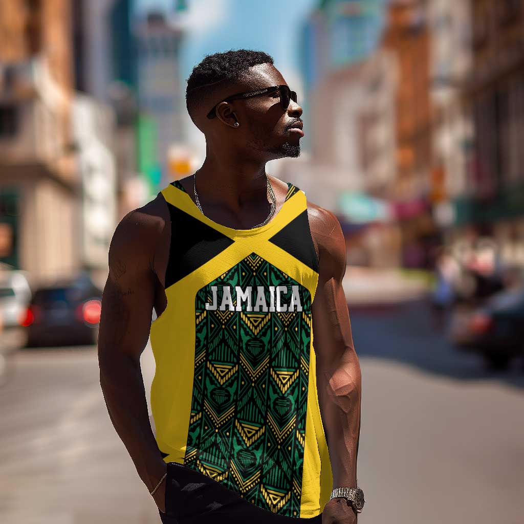 Afro-Jamaicans Football Custom Men Tank Top Black Ethnic Motifs
