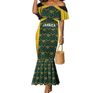 Afro-Jamaicans Football Custom Mermaid Dress Black Ethnic Motifs