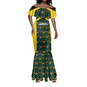 Afro-Jamaicans Football Custom Mermaid Dress Black Ethnic Motifs