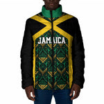 Afro-Jamaicans Football Custom Padded Jacket Black Ethnic Motifs