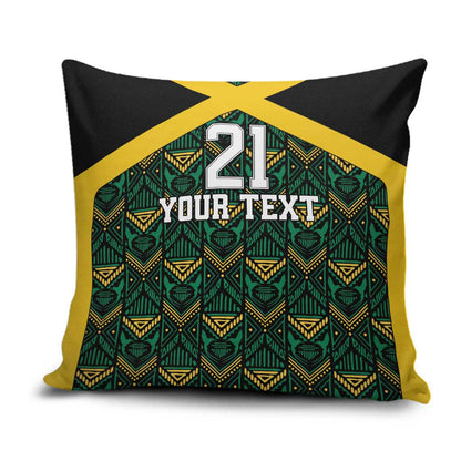 Afro-Jamaicans Football Custom Pillow Cover Black Ethnic Motifs