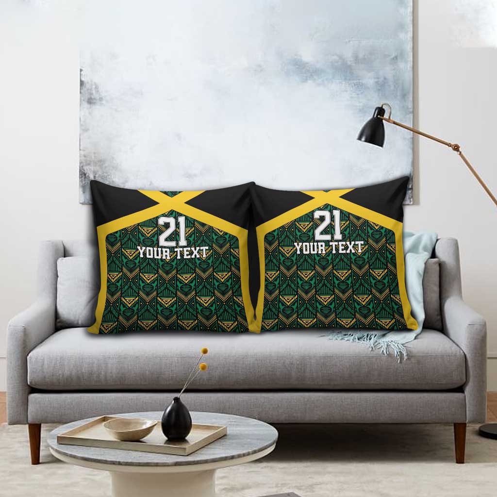 Afro-Jamaicans Football Custom Pillow Cover Black Ethnic Motifs
