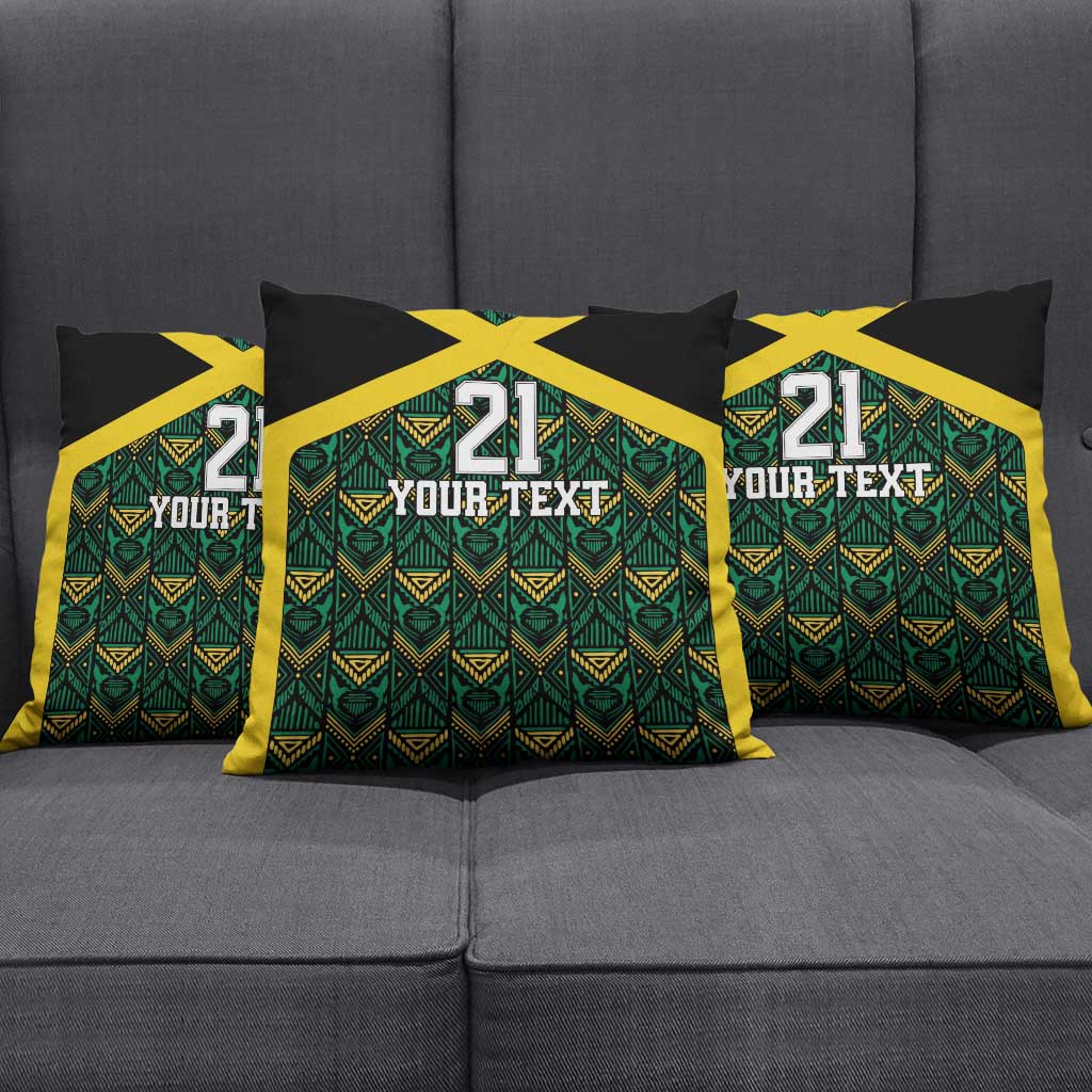 Afro-Jamaicans Football Custom Pillow Cover Black Ethnic Motifs