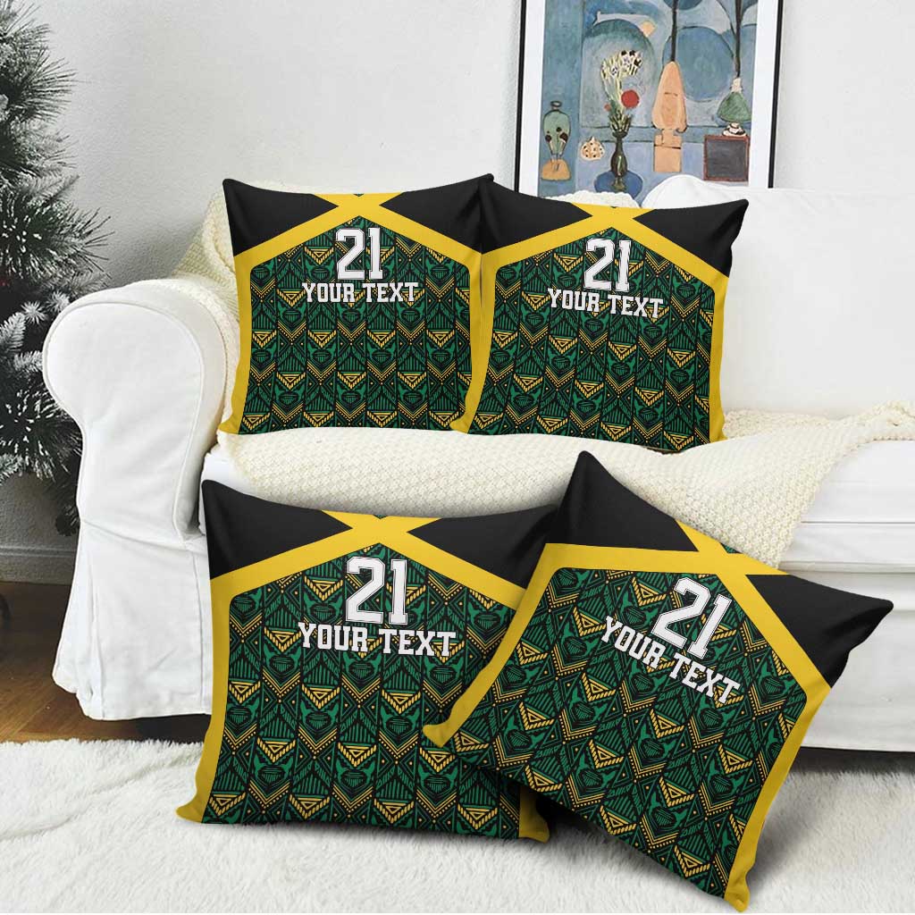 Afro-Jamaicans Football Custom Pillow Cover Black Ethnic Motifs