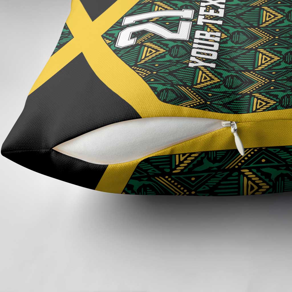 Afro-Jamaicans Football Custom Pillow Cover Black Ethnic Motifs