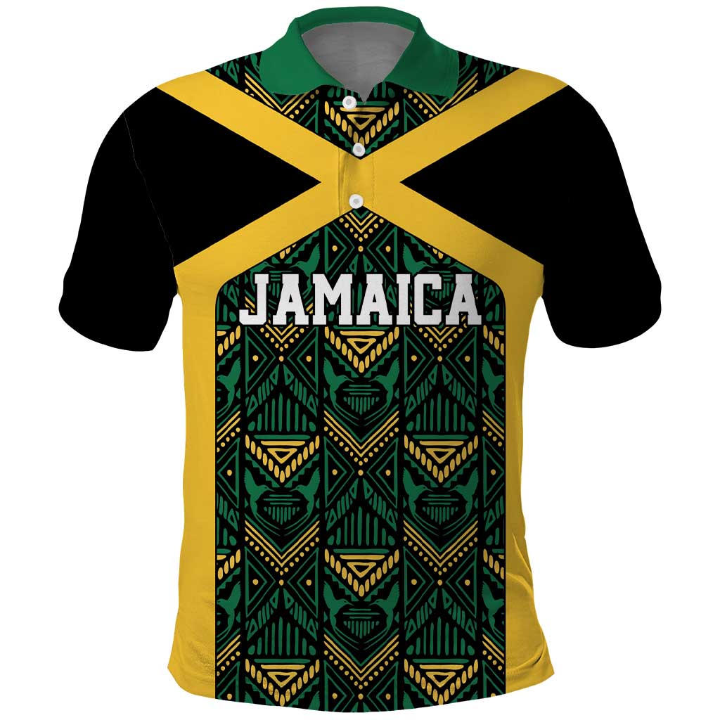 Afro-Jamaicans Football Custom Polo Shirt Black Ethnic Motifs