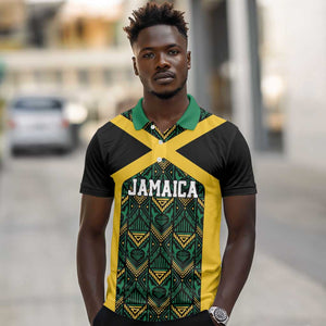 Afro-Jamaicans Football Custom Polo Shirt Black Ethnic Motifs