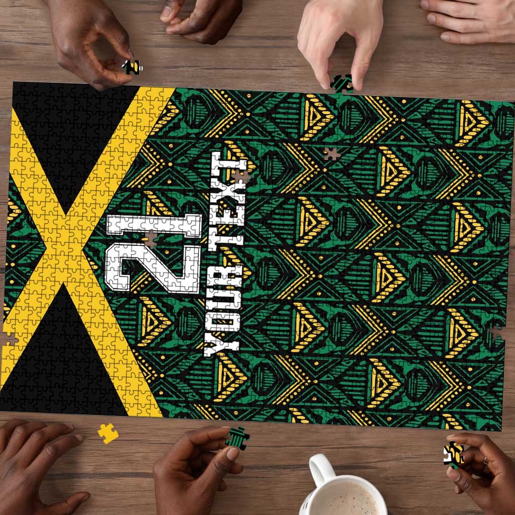 Afro-Jamaicans Football Custom Puzzle Black Ethnic Motifs