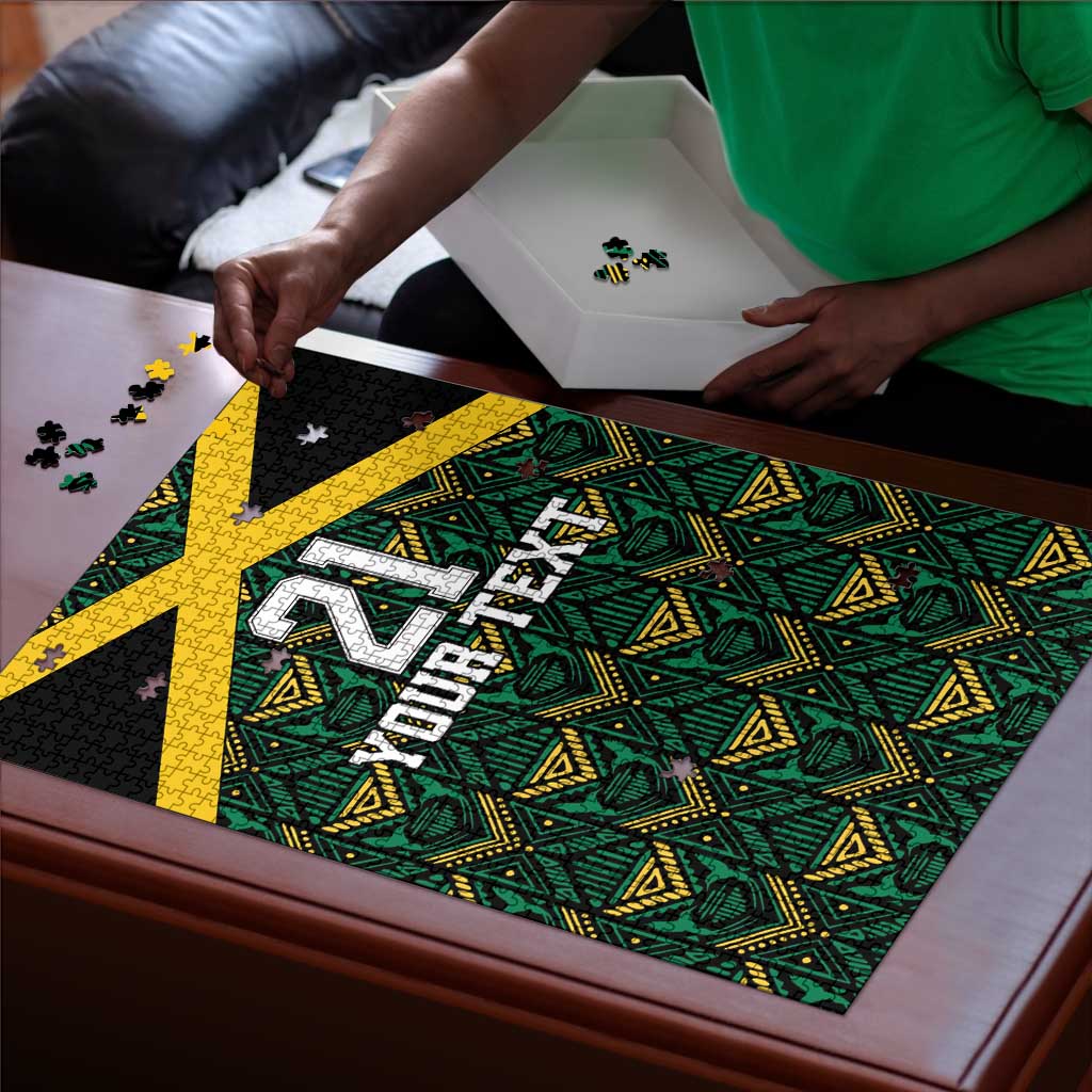 Afro-Jamaicans Football Custom Puzzle Black Ethnic Motifs