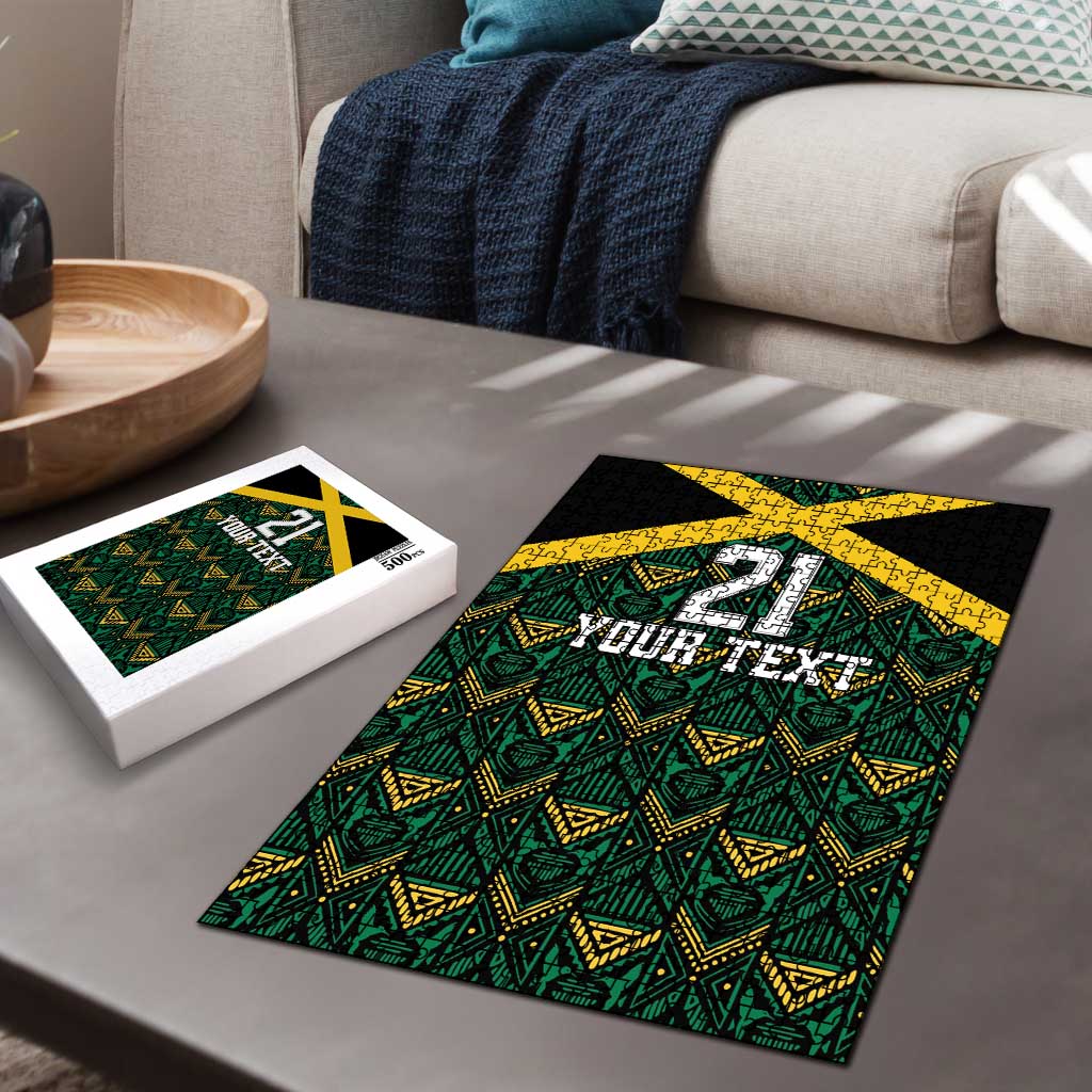 Afro-Jamaicans Football Custom Puzzle Black Ethnic Motifs
