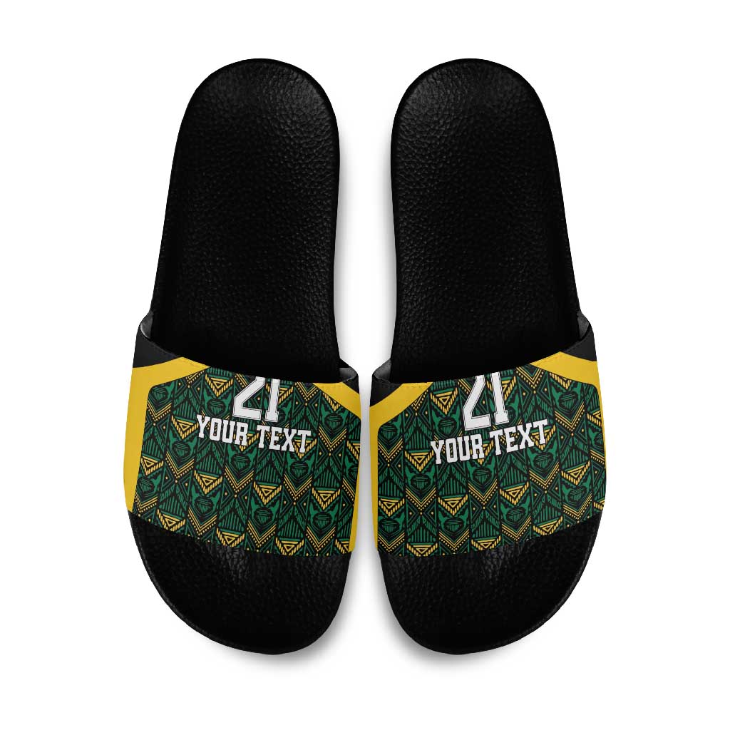 Afro-Jamaicans Football Custom Slide Sandals Black Ethnic Motifs