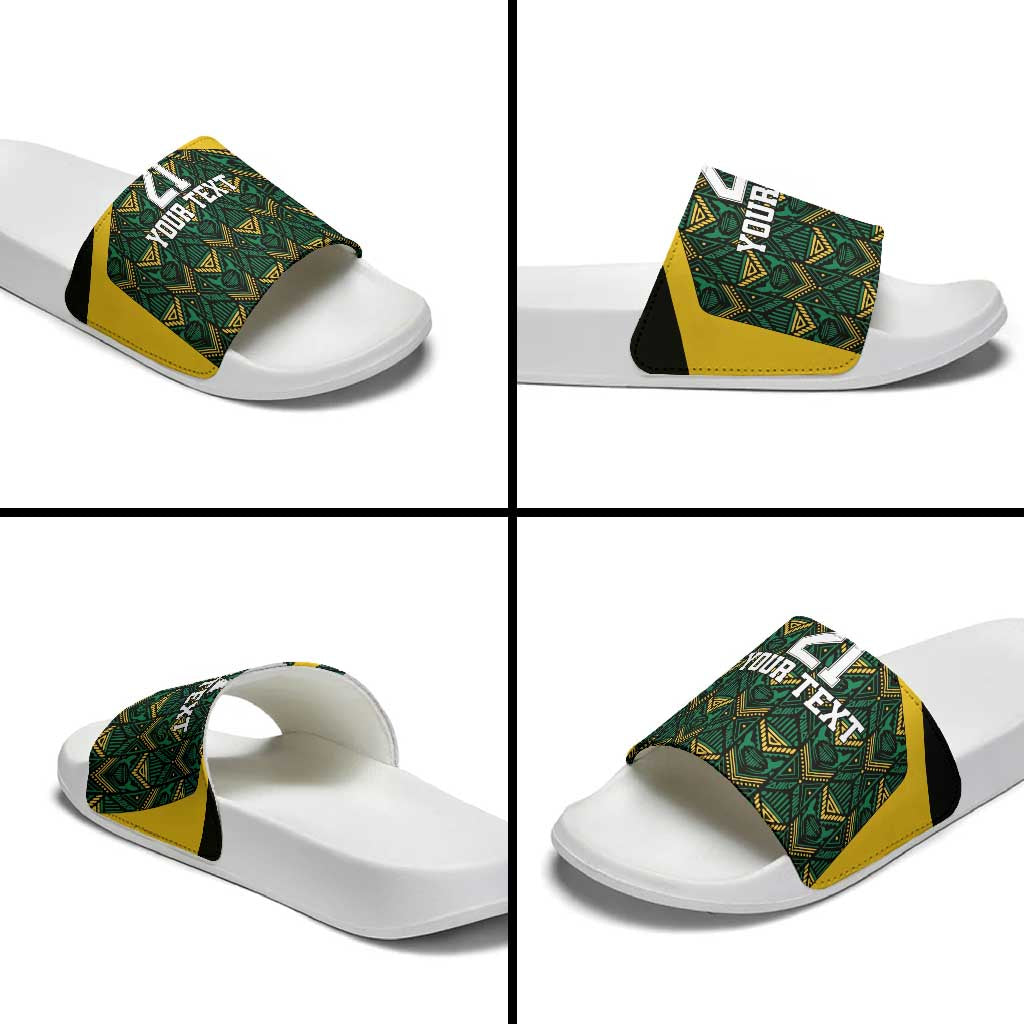 Afro-Jamaicans Football Custom Slide Sandals Black Ethnic Motifs