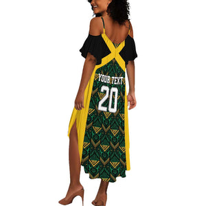 Afro-Jamaicans Football Custom Summer Maxi Dress Black Ethnic Motifs