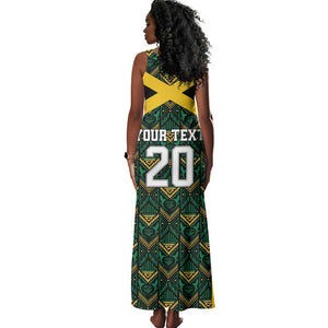 Afro-Jamaicans Football Custom Tank Maxi Dress Black Ethnic Motifs