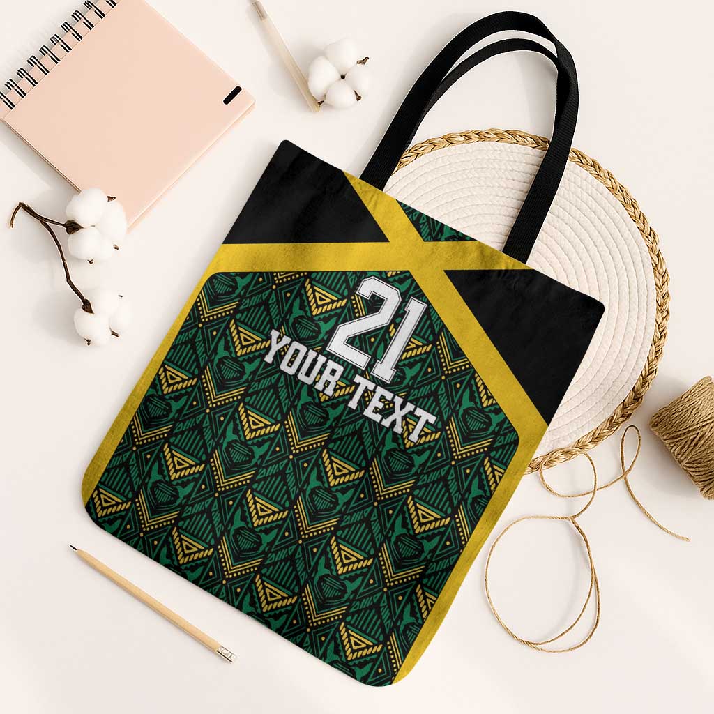 Afro-Jamaicans Football Custom Tote Bag Black Ethnic Motifs