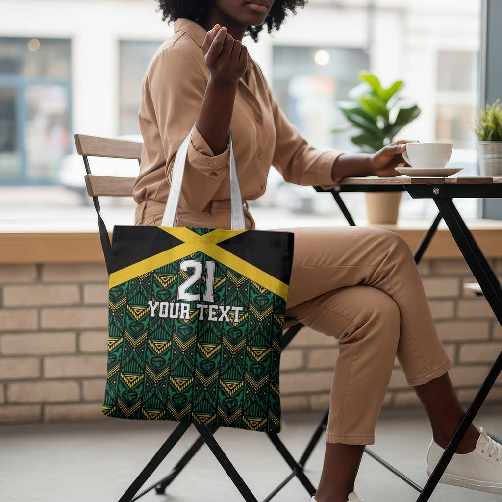 Afro-Jamaicans Football Custom Tote Bag Black Ethnic Motifs