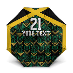 Afro-Jamaicans Football Custom Umbrella Black Ethnic Motifs