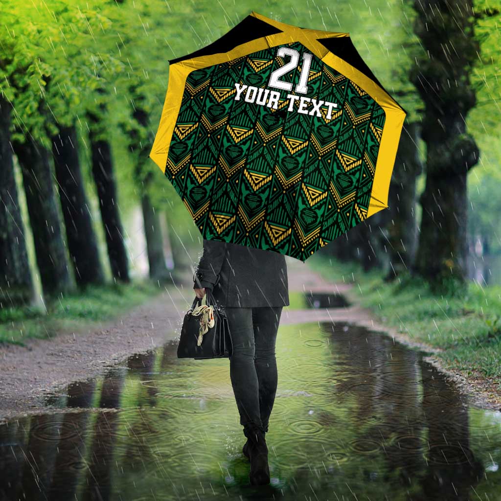 Afro-Jamaicans Football Custom Umbrella Black Ethnic Motifs