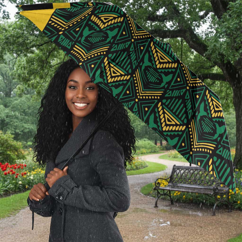 Afro-Jamaicans Football Custom Umbrella Black Ethnic Motifs