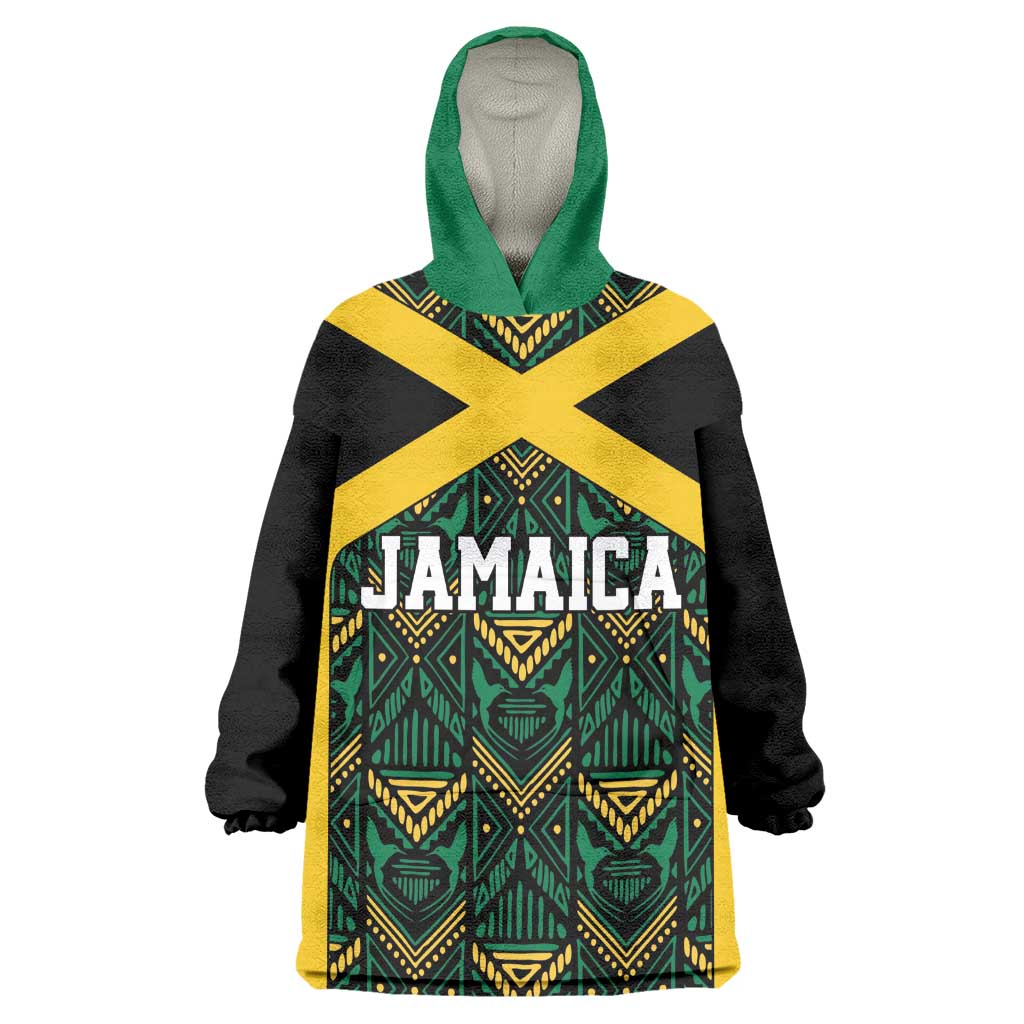 Afro-Jamaicans Football Custom Wearable Blanket Hoodie Black Ethnic Motifs