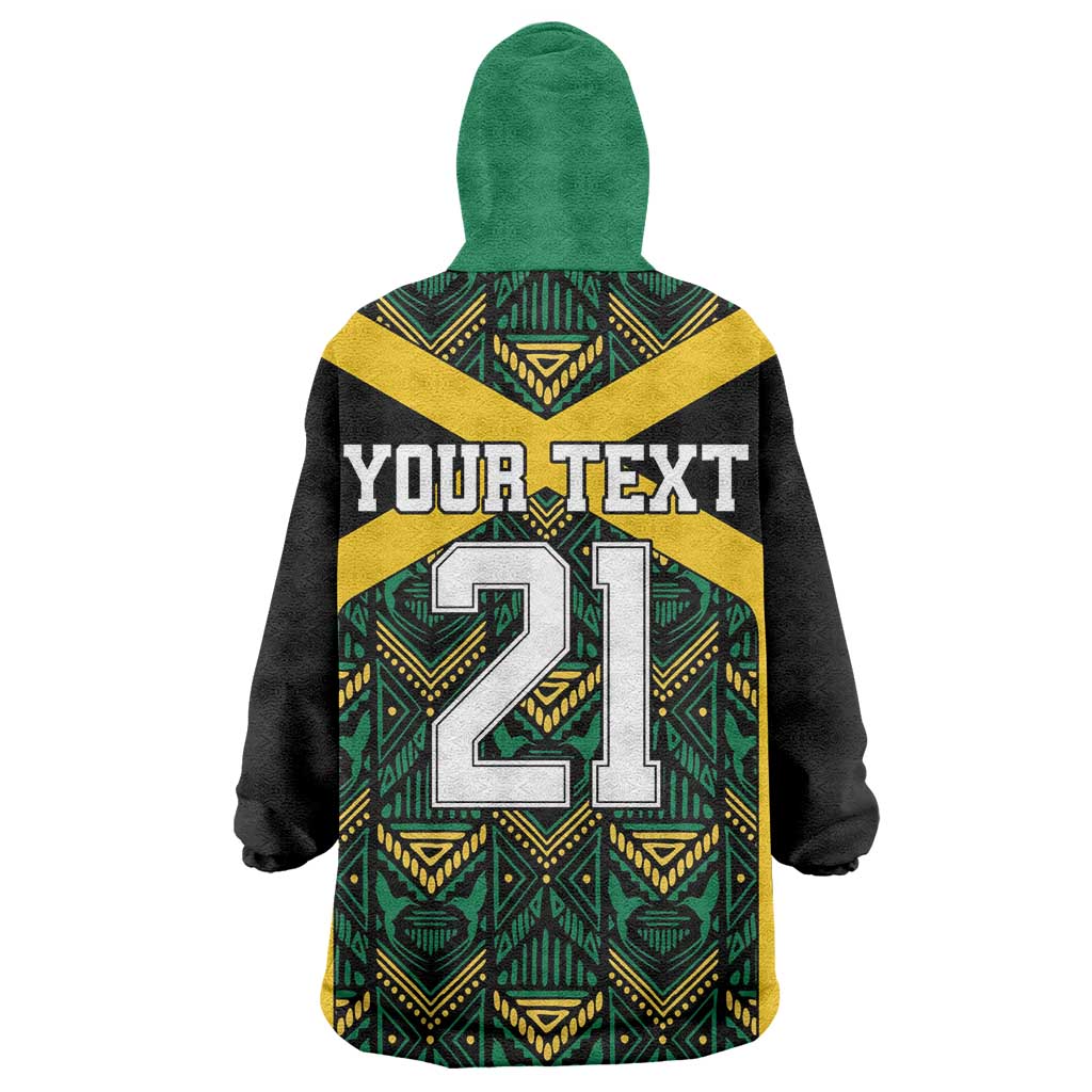 Afro-Jamaicans Football Custom Wearable Blanket Hoodie Black Ethnic Motifs