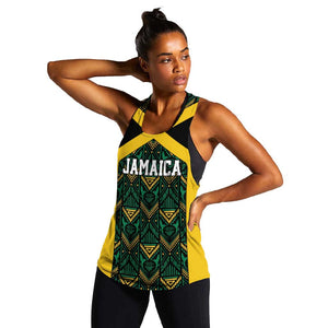 Afro-Jamaicans Football Custom Women Racerback Tank Black Ethnic Motifs