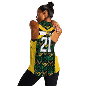 Afro-Jamaicans Football Custom Women Racerback Tank Black Ethnic Motifs