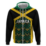 Afro-Jamaicans Football Custom Zip Hoodie Black Ethnic Motifs