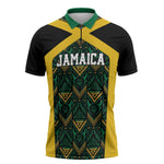 Afro-Jamaicans Football Custom Zipper Polo Shirt Black Ethnic Motifs