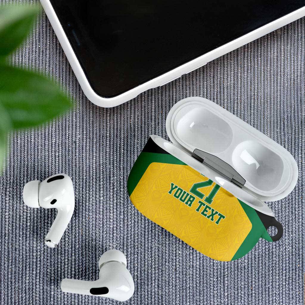 Afro-Jamaicans Football Custom AirPods Case Gold Ethnic Motifs