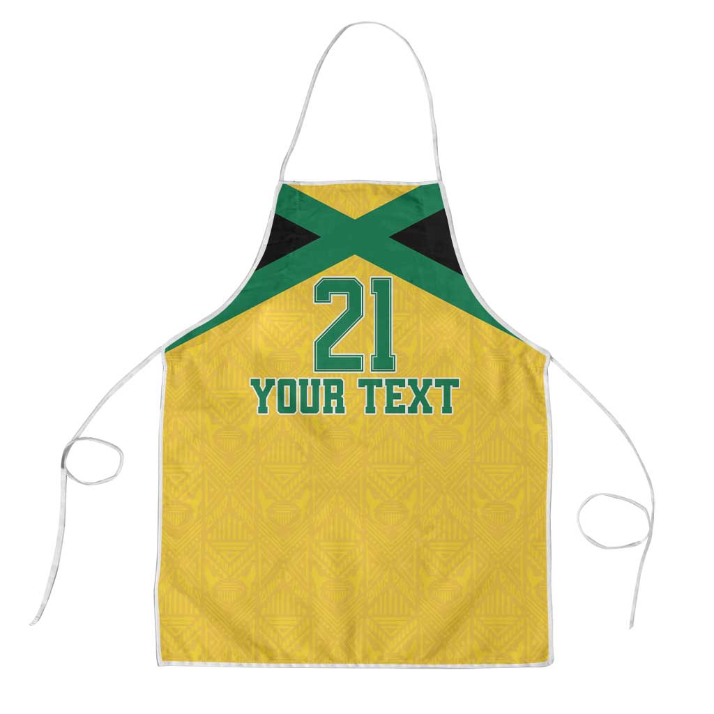 Afro-Jamaicans Football Custom Apron Gold Ethnic Motifs