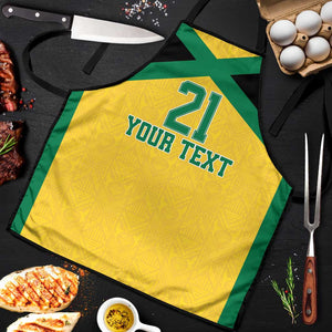 Afro-Jamaicans Football Custom Apron Gold Ethnic Motifs