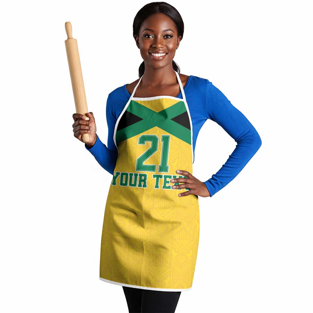Afro-Jamaicans Football Custom Apron Gold Ethnic Motifs
