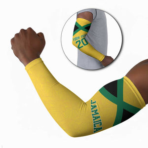 Afro-Jamaicans Football Custom Arm Sleeves Gold Ethnic Motifs