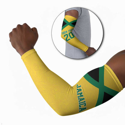 Afro-Jamaicans Football Custom Arm Sleeves Gold Ethnic Motifs