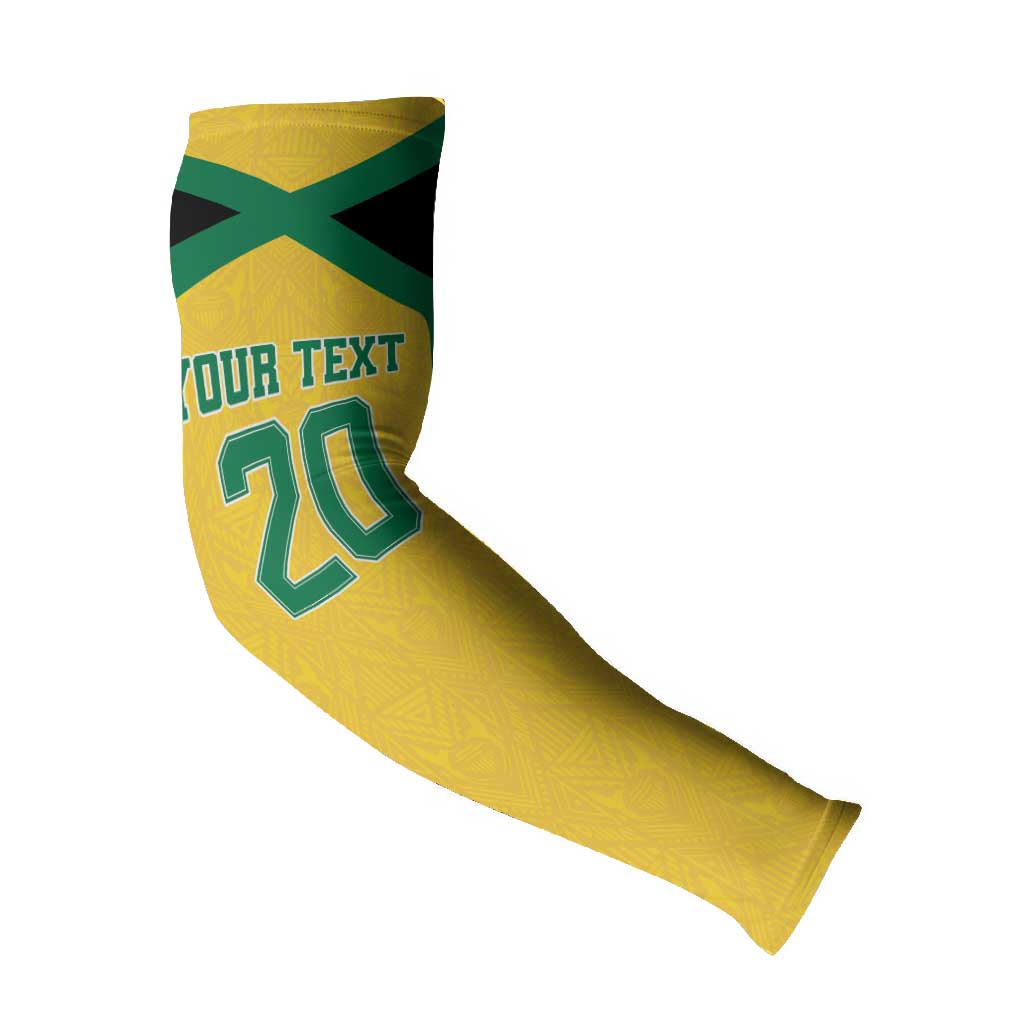 Afro-Jamaicans Football Custom Arm Sleeves Gold Ethnic Motifs