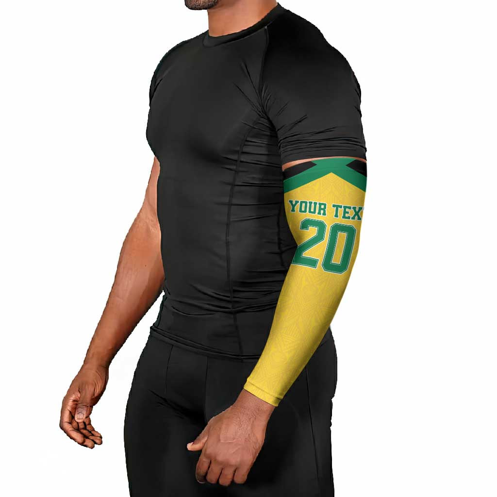 Afro-Jamaicans Football Custom Arm Sleeves Gold Ethnic Motifs