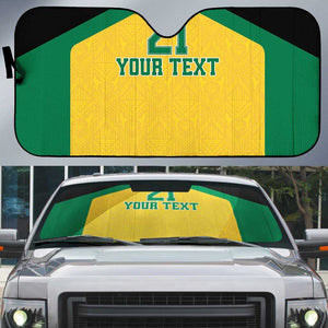 Afro-Jamaicans Football Custom Auto Sun Shade Gold Ethnic Motifs