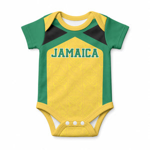Afro-Jamaicans Football Custom Baby Onesie Gold Ethnic Motifs