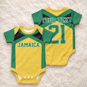 Afro-Jamaicans Football Custom Baby Onesie Gold Ethnic Motifs
