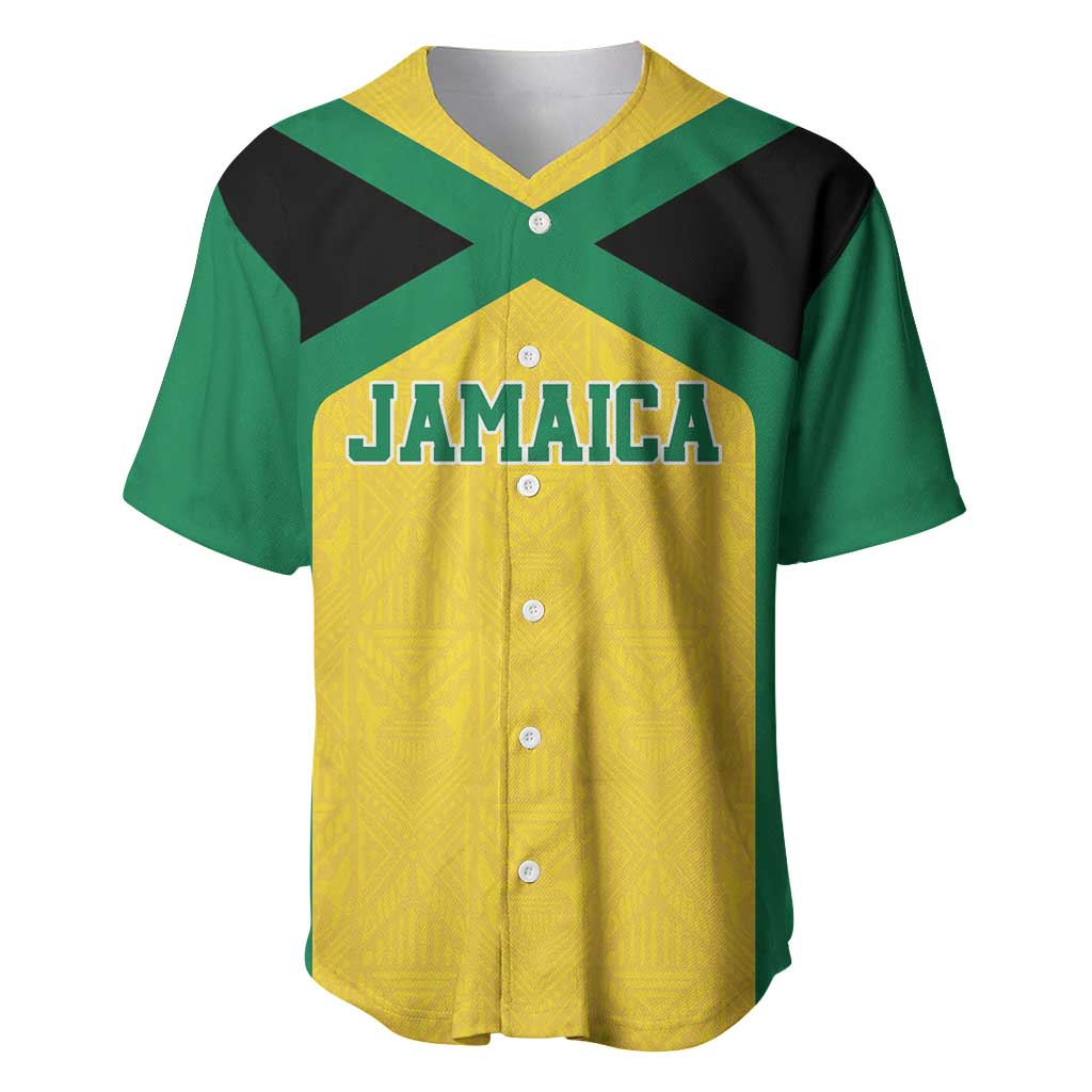Afro-Jamaicans Football Custom Baseball Jersey Gold Ethnic Motifs