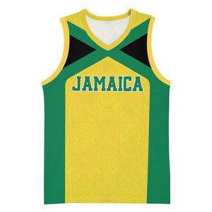 Afro-Jamaicans Football Custom Basketball Jersey Gold Ethnic Motifs LT9
