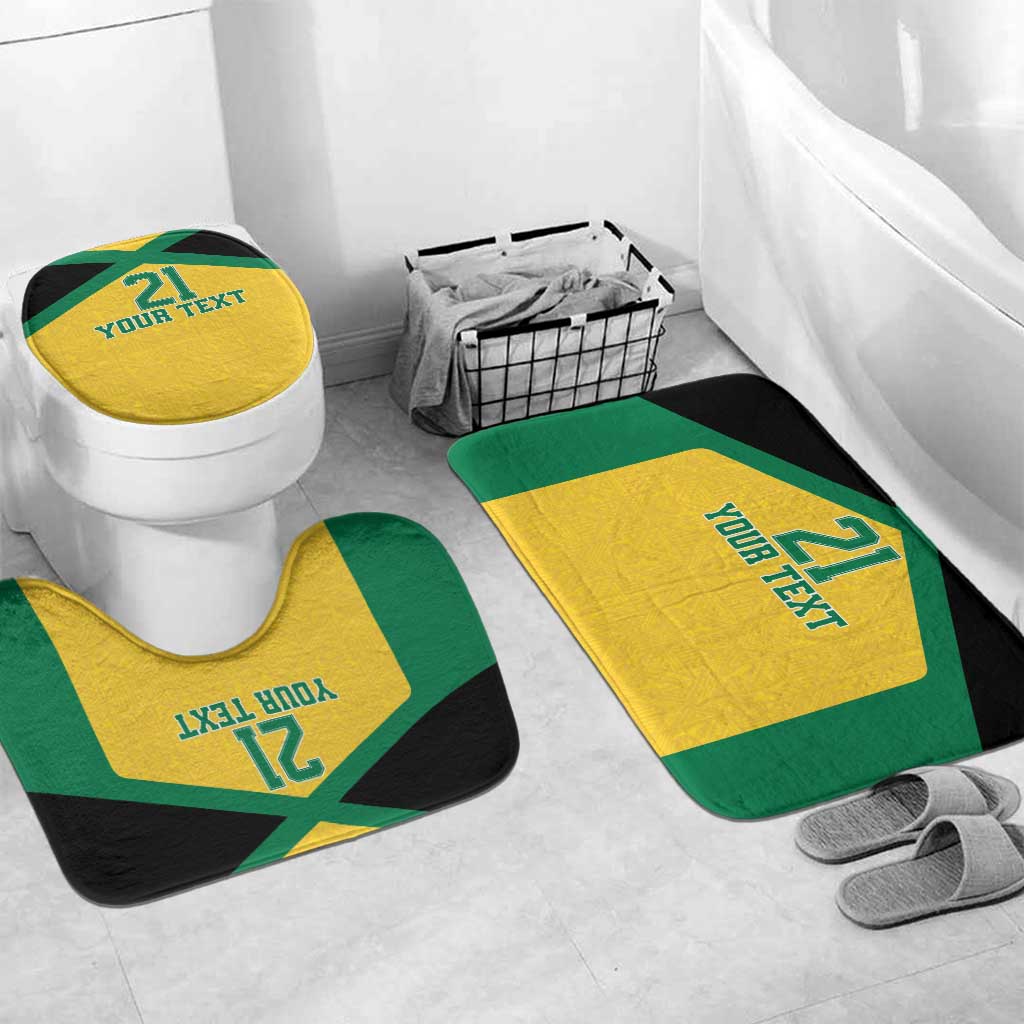Afro-Jamaicans Football Custom Bathroom Set Gold Ethnic Motifs