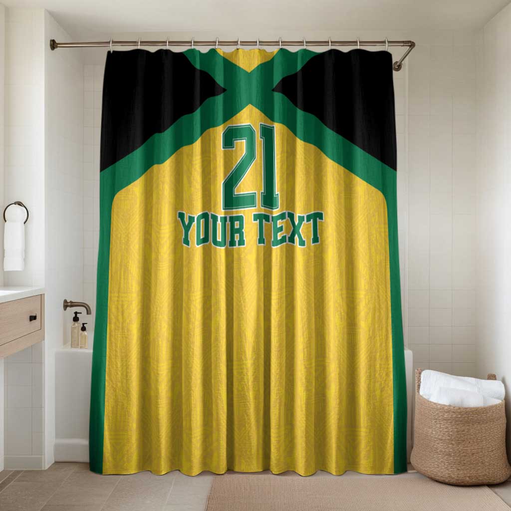 Afro-Jamaicans Football Custom Bathroom Set Gold Ethnic Motifs