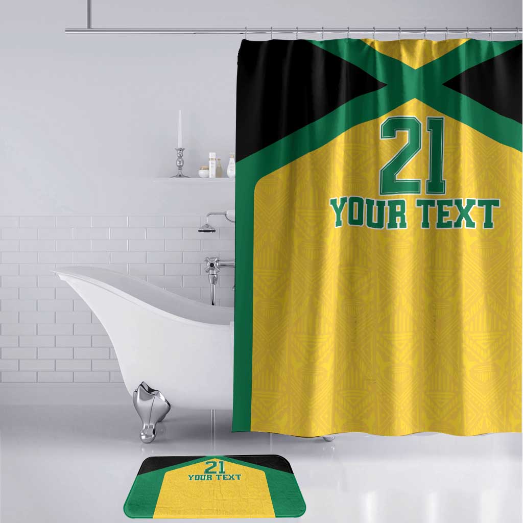 Afro-Jamaicans Football Custom Bathroom Set Gold Ethnic Motifs